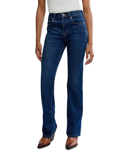 Free People Double Knot High Rise Straight Leg Jeans In Aegean In Blue