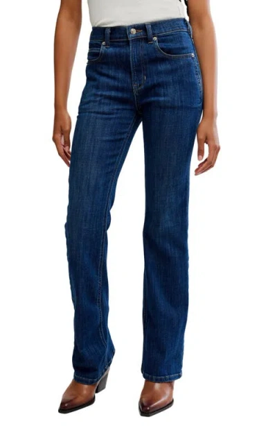 Free People Double Knot High Waist Straight Leg Jeans In Blue