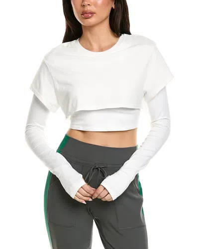 Free People Double Layer Top In White