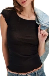 Free People Double Take Layered Look Mesh T-shirt In Black Combo