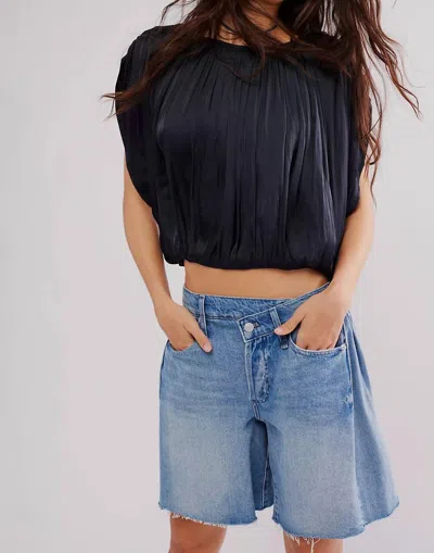 Free People Double Take Top In Black In Blue