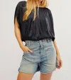 FREE PEOPLE DOUBLE TAKE TOP IN BLUE