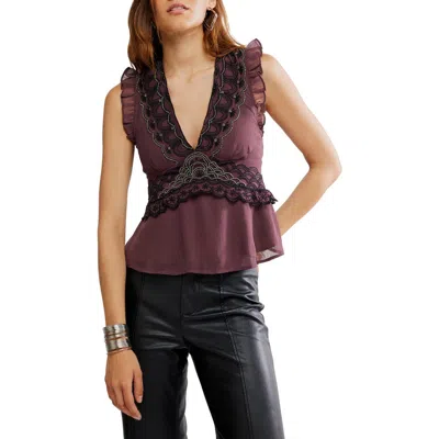 Free People Dream On Beaded Tank In Brown