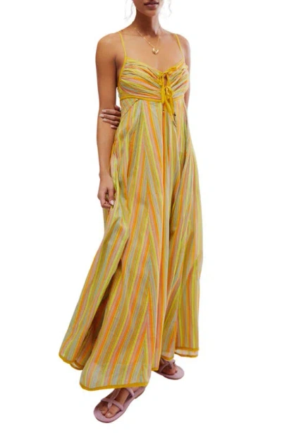 Free People Dream Weaver Cotton Maxi Sundress In Citrus Combo