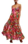 Free People Dream Weaver Cotton Maxi Sundress In Ivory/pink Combo