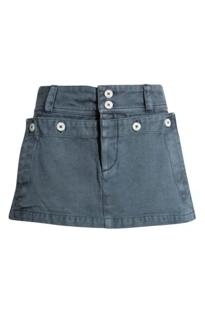 Free People Dream Weaver Cotton Twill Micro Miniskirt In Blue