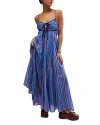 Free People Dream Weaver Cotton Maxi Sundress In Teal Combo