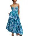 Free People Dream Weaver Maxi Dress Womens Blue Floral Sleeveless Ddr1427 In Blue