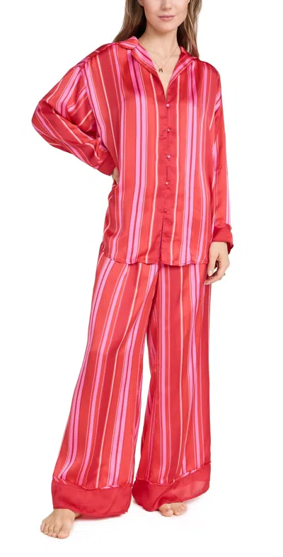 Free People Dreamy Days Pajama Set Berry Combo In Pink