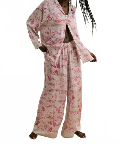 Free People Dreamy Days Pajama Set In Tea Combo In Pink