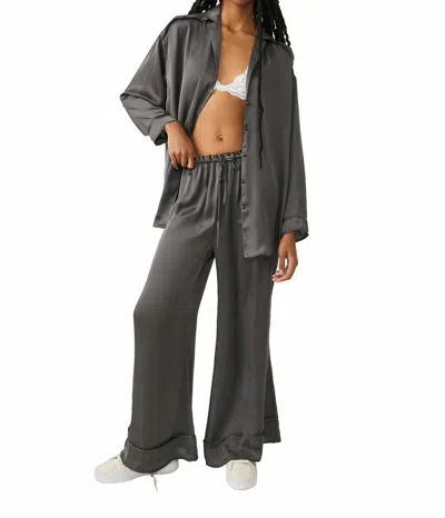 Free People Dreamy Days Pajama Set In Washed Black