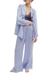Free People Dreamy Days Solid Pajama Set In Icelandic Blue In Icelandic Blue