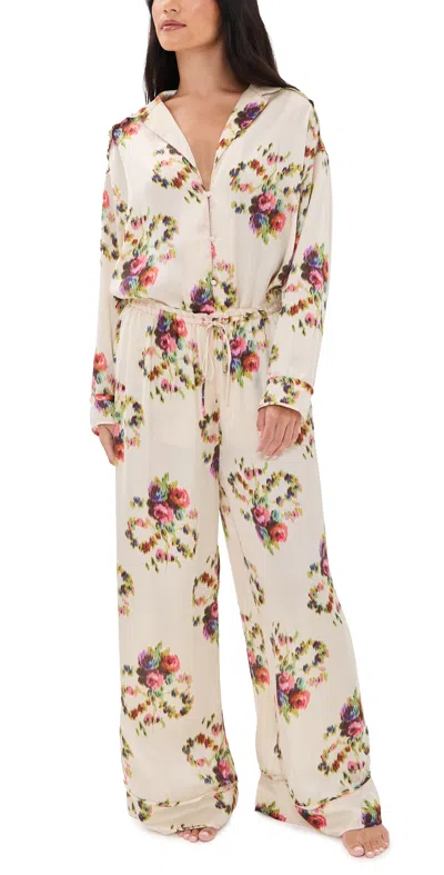 Free People Dreamy Days Pajamas Set Antique Ivory In White