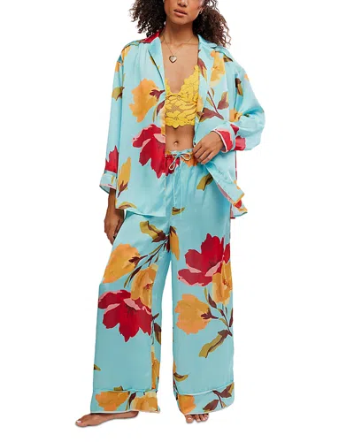 Free People Dreamy Days Pajamas Set In Blue