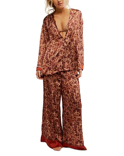 Free People Dreamy Days Print Pajamas In Leopard