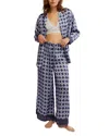 Free People Dreamy Days Print Pajamas In Navy Combo