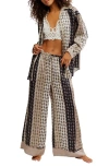 Free People Dreamy Days Print Pajamas In Brown