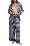 Free People Dreamy Days Print Pajamas In Navy Combo
