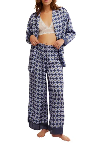 Free People Dreamy Days Print Pajamas In Navy Combo