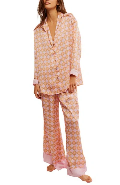Free People Dreamy Days Print Pajamas In Sweet Lilac Combo