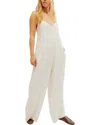Free People Drifting Dreams Linen Blend Jumpsuit In Multi
