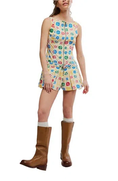Free People Dune Dancer Belted Floral Romper In Multi