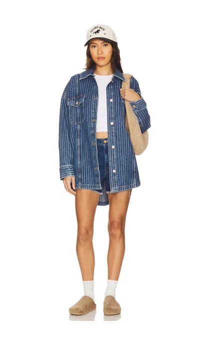 Free People Dunes Shirt Jacket In Blue