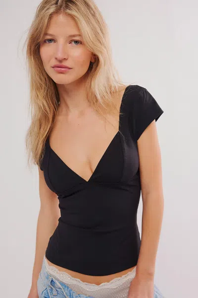 Free People Duo Corset Cami Top Women's Black Sweetheart Neck Crop Erk1283
