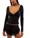 Free People Duo Long Sleeve Top In Black
