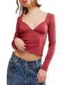 Free People Duo Long Sleeve Top In Earth Red