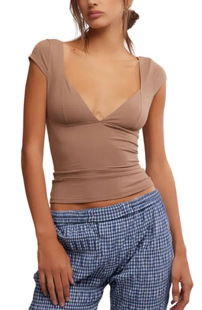 Free People Duo Corset Top In Chocolate Malt