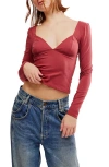 Free People Duo Long Sleeve Top In Earth Red