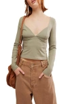 Free People Duo Long Sleeve Top In Laural Oak