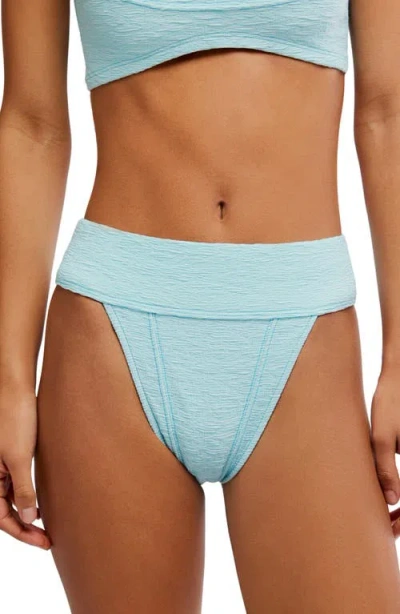Free People Dylan High Waist Bikini Bottoms In Blue