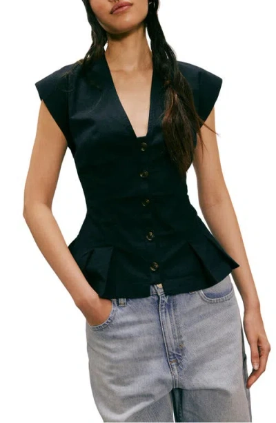 Free People Dylan Peplum Vest In Black