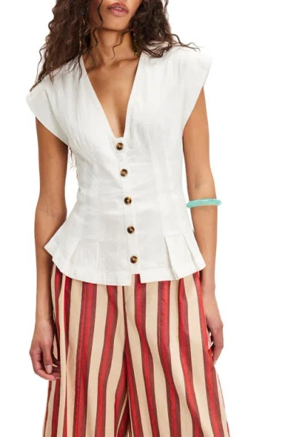 Free People Dylan Peplum Vest In White