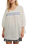 Free People Dylan Smocked Tunic In Ivory Combo