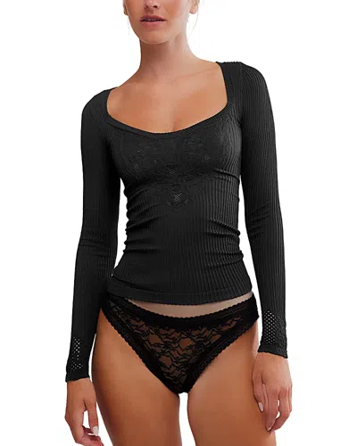 Free People Dynamic Duo Long Sleeve Top In Multi