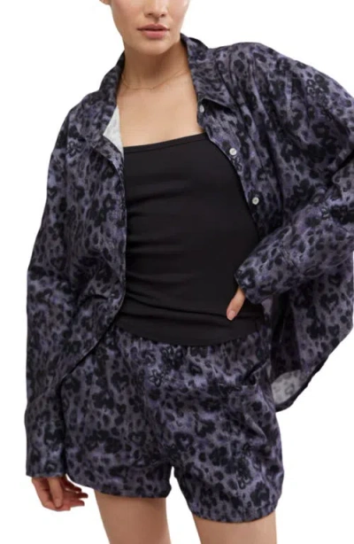 Free People Early Morning Cotton Shorts Pajamas In Evening Combo