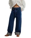 Free People East Bay Cuffed High Rise Jeans In Concord In Blue