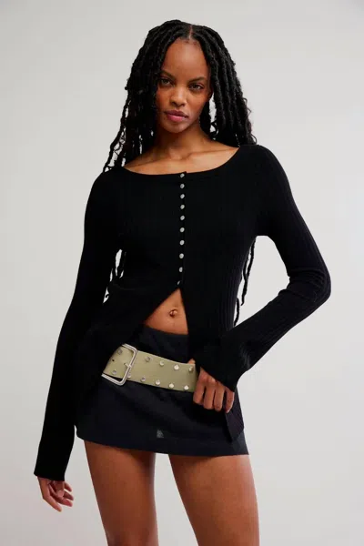 Free People East Side Cardigan In Black