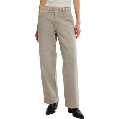 Free People East Side Chino Straight Leg Jeans In Gray