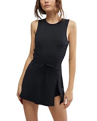 Free People Easy Does It Athletic Mini Dress In Black