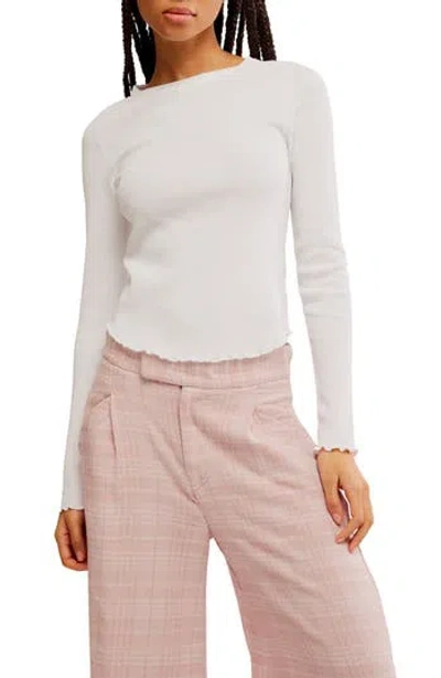 Free People Easy Does It Long Sleeve Waffle Knit Cotton T-shirt