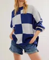 Free People Easy Street Checkered Tunic Top In Blueprint Combo