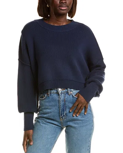 Free People Easy Street Crop Pullover In Blue