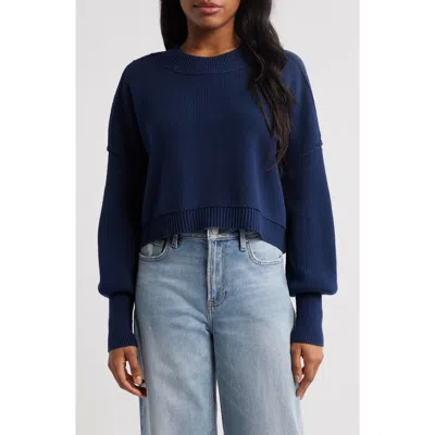 Free People Easy Street Crop Pullover In Blue