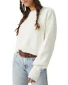 Free People Easy Street Crop Pullover Sweater In White