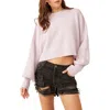 Free People Easy Street Crop Pullover In Frost Lavender