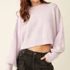 FREE PEOPLE EASY STREET CROP PULLOVER IN FROST LAVENDER